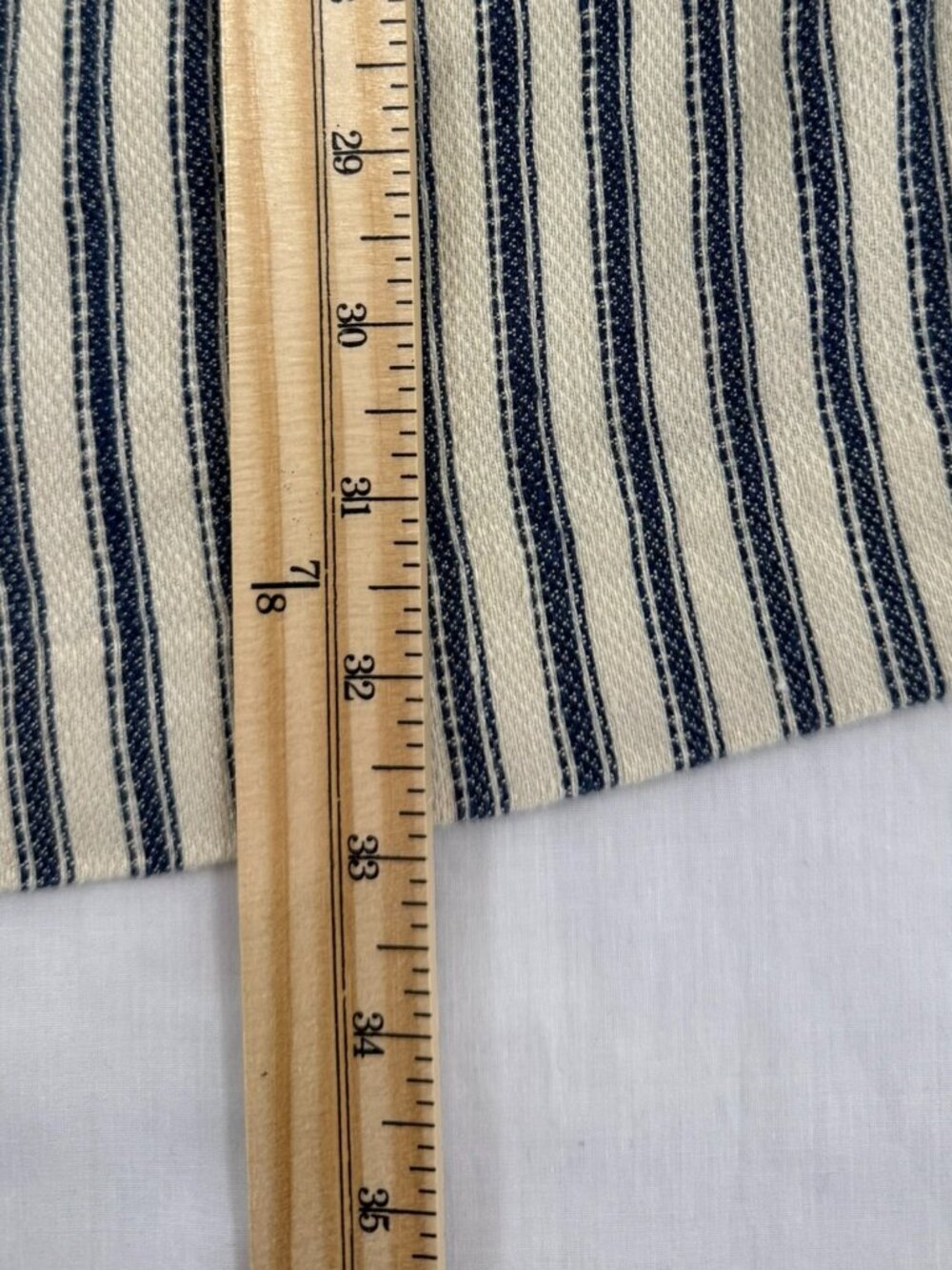 Madewell Linen Blend Mixed Stripe Shift Dress Blue Cream Size Small - Picture 7 of 7